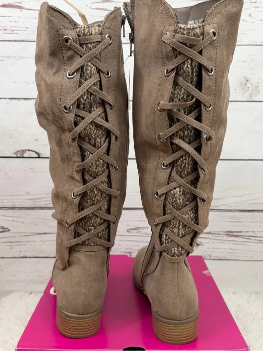 Kohl's SO Othonna Taupe Slouchy Knee High Boots Size 8.5 Wide Calf NIB